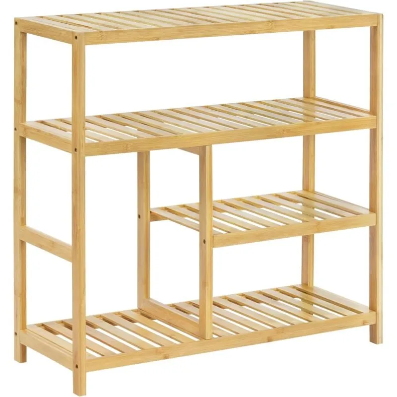 Scarpiera Scaffale Libreria Casa 4 Ripiani Legno Bambu 68x26x68.5cm Ingresso Casa - Woltu