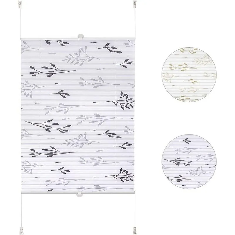 Woltu - Tenda a Rullo Plissettata Oscurante Tessuto per Finestra Porte Senz 70 x 130 cm
