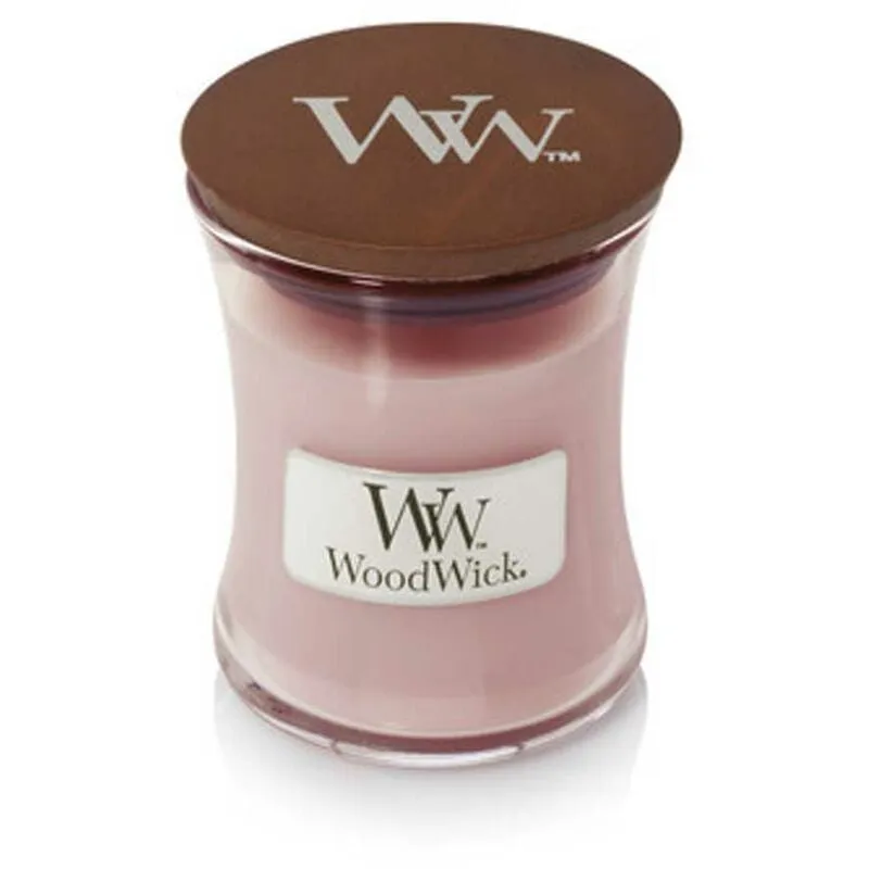 Woodwick - candela clessidra piccola mini jar rosewood profumazione casa interni