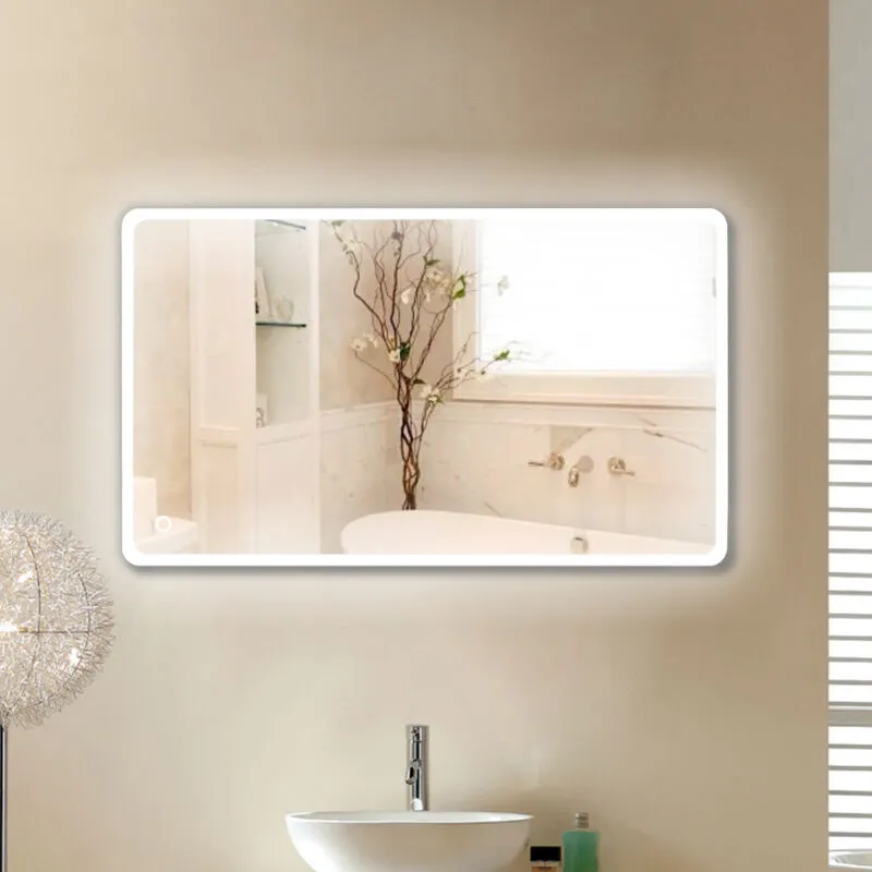 Specchio da bagno al mercurio senza rame da 4 mm,Bianco freddo,120 × 70 cm