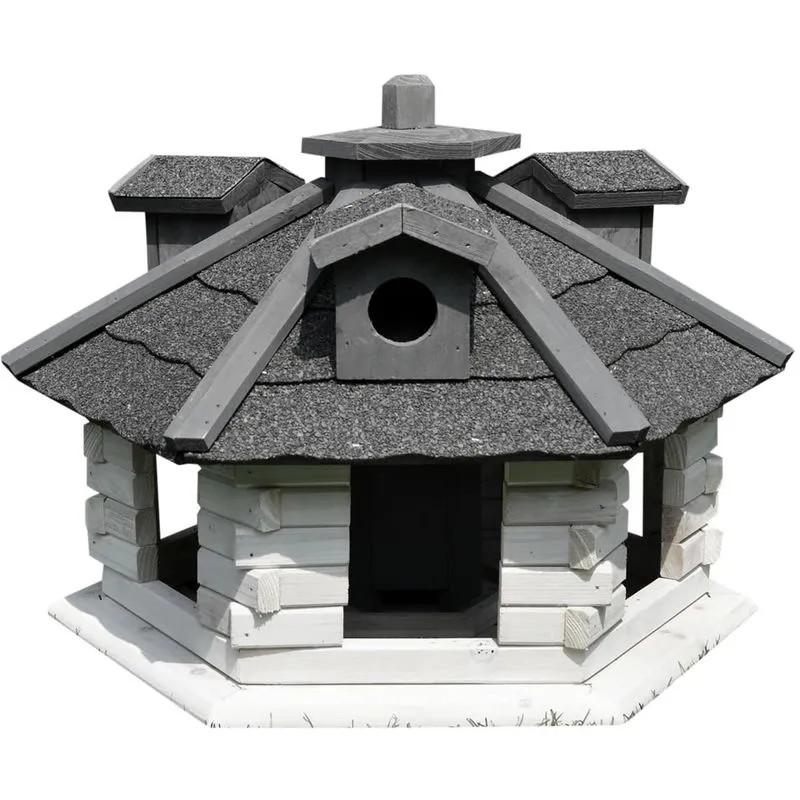 Xxl Casa degli uccelli casa degli uccelli 48 x 33 cm bianco/grigio