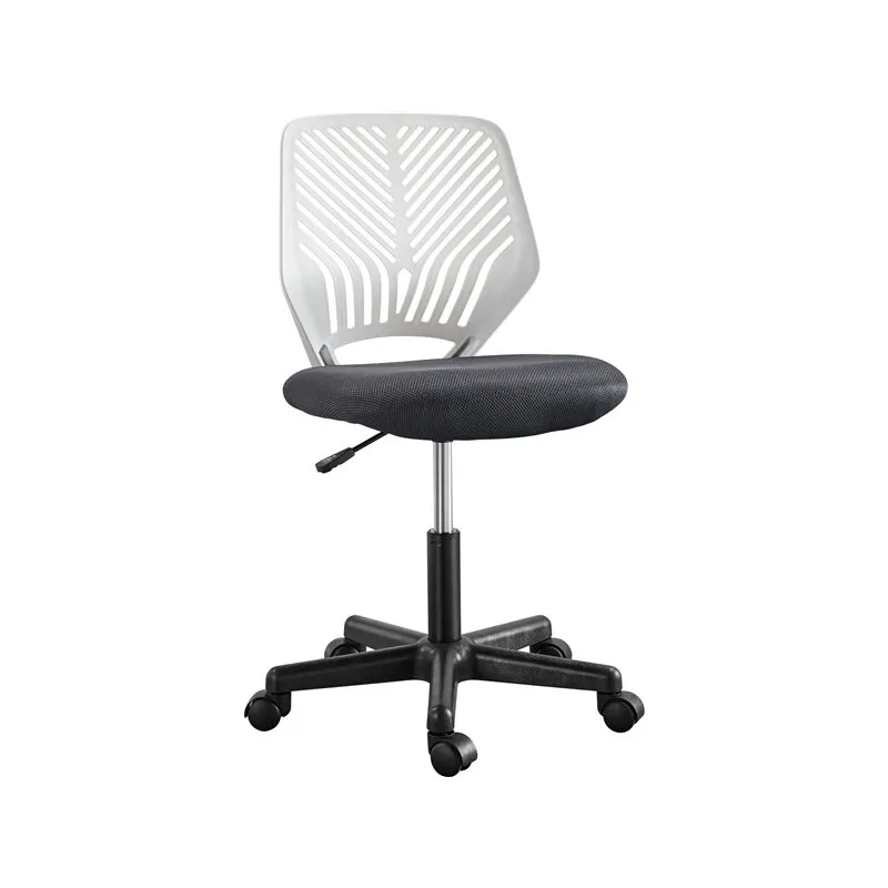 Yaheetech - Sedia Ufficio Scrivania Girevole a Rotelle Ergonomica Portata 136 kg Senza Braccioli in Rete Traspirante Altezza Regolabile Grigio Scuro