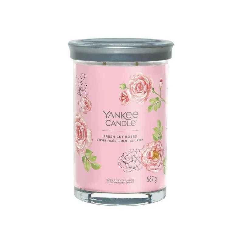 Signature Candela in Tumbler Grande Fresh Cut Roses 100 Ore - 