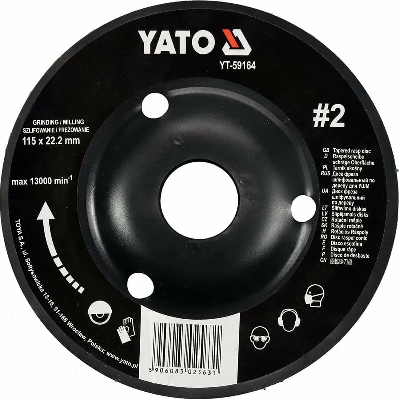 Yato - disc rasp profi yat yt per smerigliatrice angolare, selezione 115mm / 125mm Wheel, 2 obliquamente