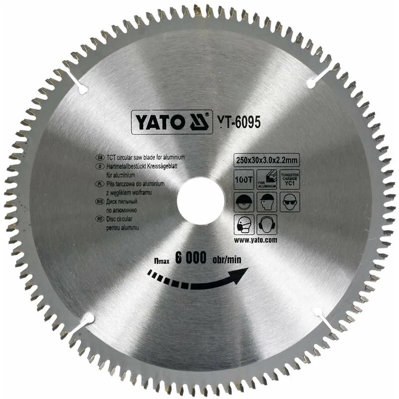 Yato - YT-6095 - Sega circolare per alluminio 250 x 100 x 30 mm