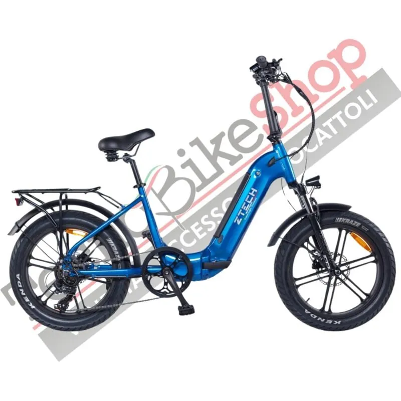 Bicicletta Elettrica Z-Tech ZT-89-K kronos 250/500W 48V13Ah Batteria Litio-Blu Metallizzato