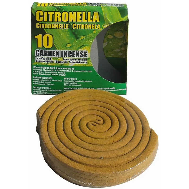 Zampirone Citronella da Giardino Spirale Anti Zanzara Profumata Incenso Pz 10