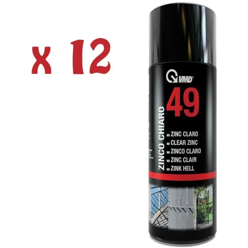  - 12 bombolette spray zinco chiaro 400ml zincante alluminio a freddo 49