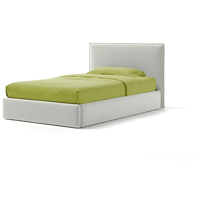 Letto Contenitore Made In Italy Cangù zoom singolo grande tessuto bianco