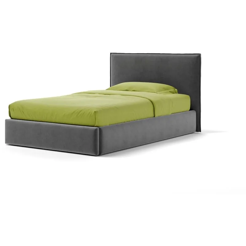 Letto Contenitore Made In Italy Cangù zoom singolo grande tessuto grigio