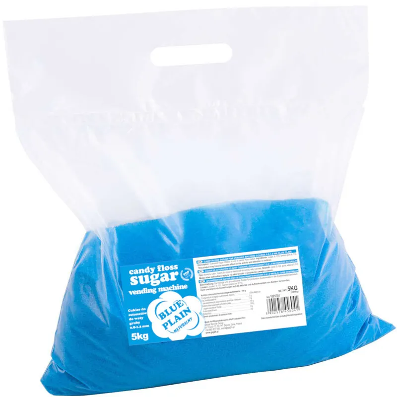 Zucchero per la macchina per lo zucchero filato, granulazione 0,8-1,2mm, aroma naturale BLU 5kg