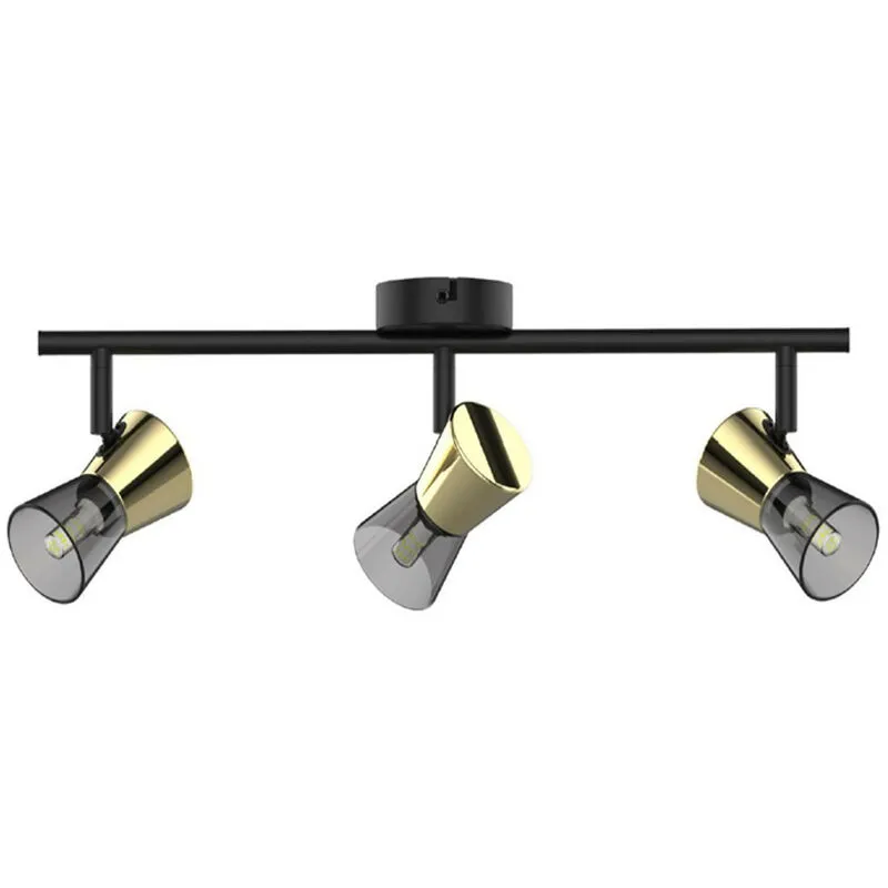 Zumaline cento Faretto a soffitto Bar, nero opaco, oro, 3x G9