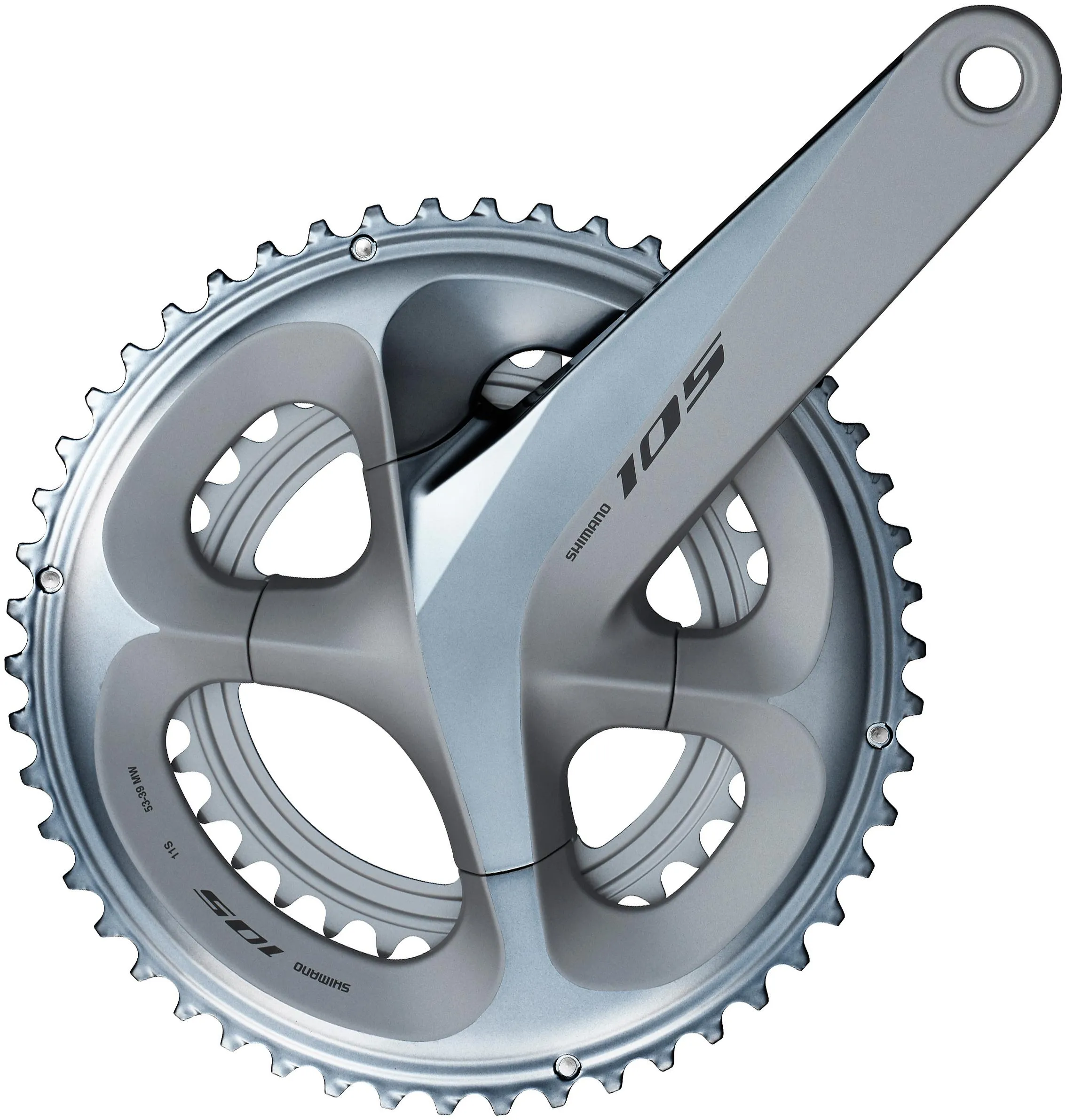  105 R7000 11 Speed Road Double Chainset, Silver