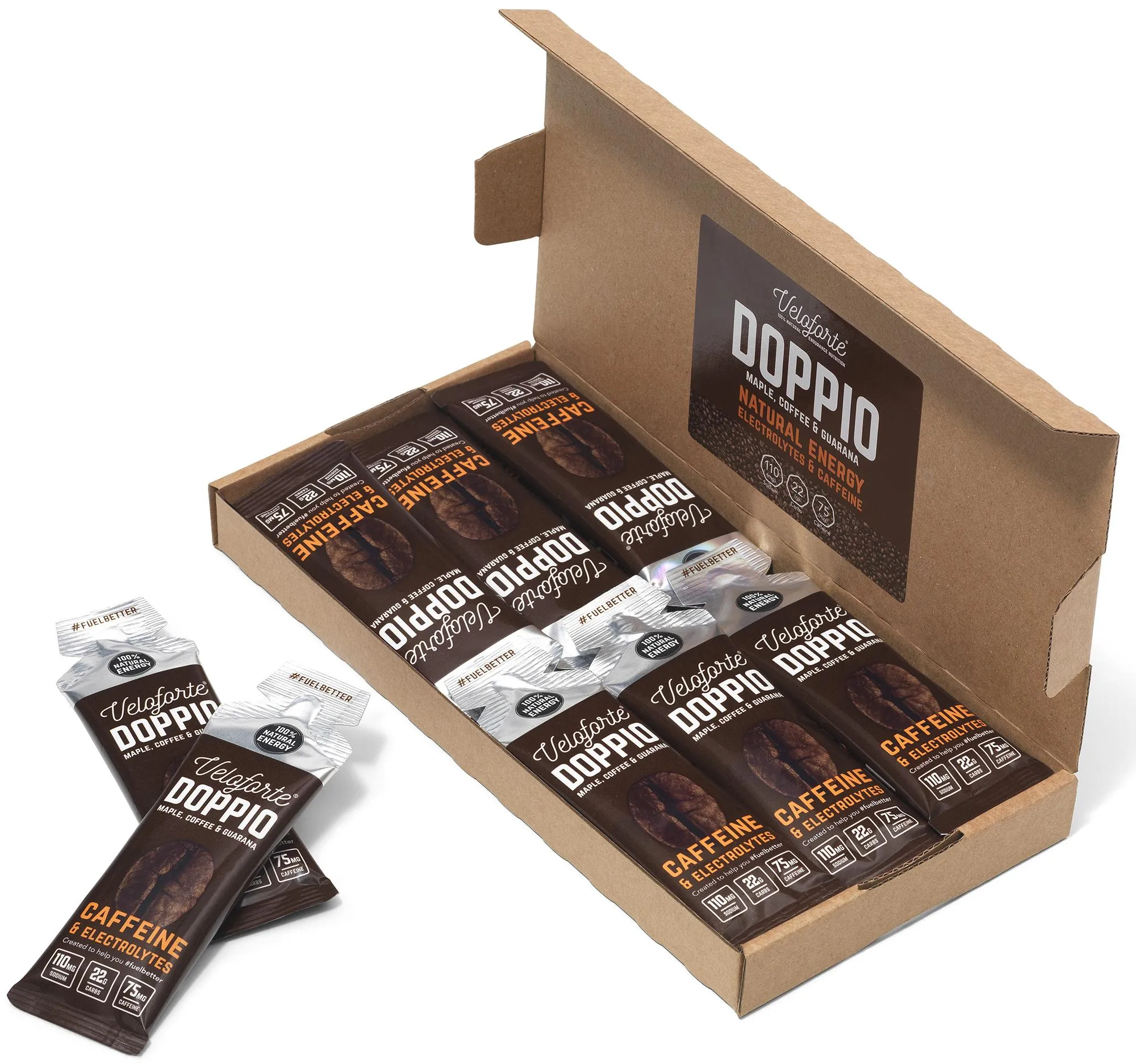 Veloforte Doppio Caffeine Gel Energy Pack (12x33g)