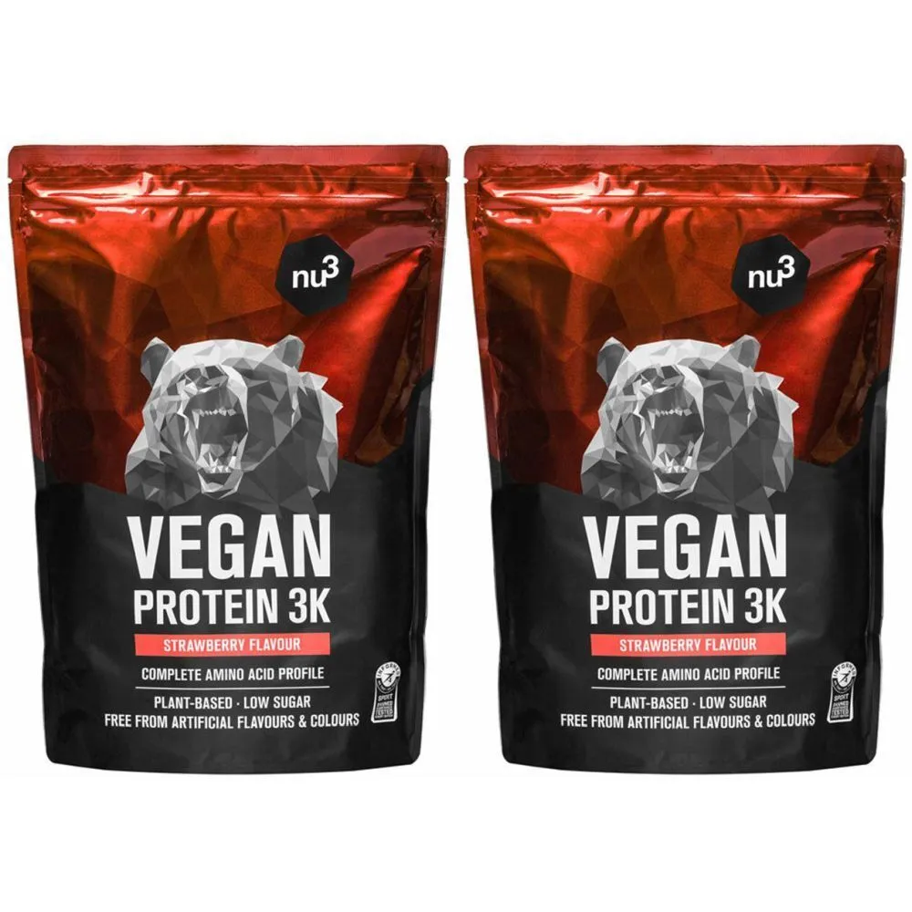 Nu3 Vegan Protein 3K Shake, Fragola Set da 2