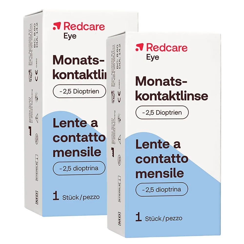 Redcare Lente a contatto mensile -2,5 Diottrie Set da 2