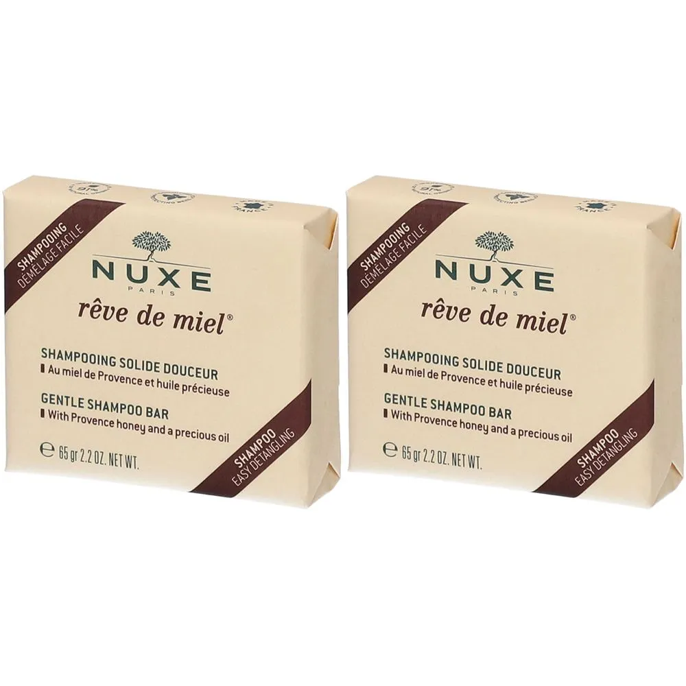 Nuxe Rêve De Miel® Shampoo Solido Delicato Al Miele Set da 2