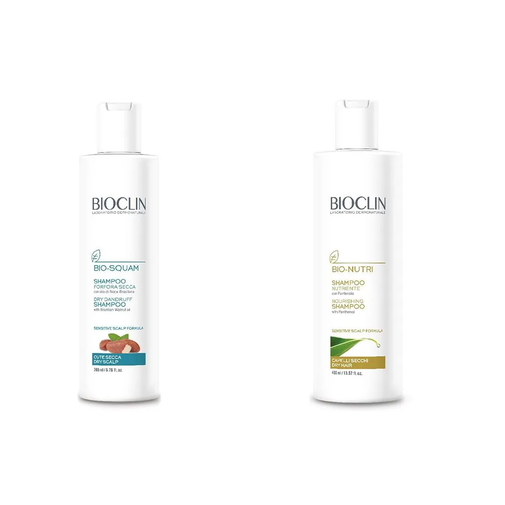 BIOCLIN Bio Nutri Shampoo Nutriente + Bio-Squam Shampoo Forfora Secca