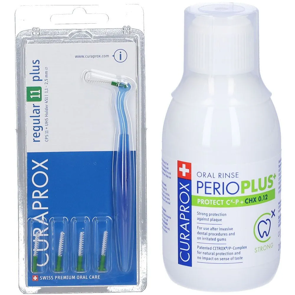 CURAPROX Regular 11 Plus + Perioplus+ Protect Cx-p + Chx 0.12 Collutorio