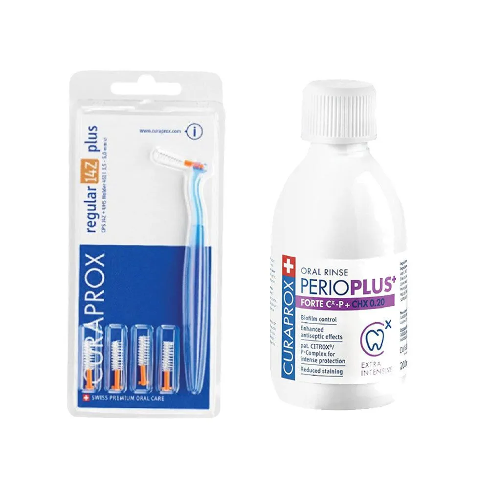 CURAPROX Regular 14Z Plus Scovolini + Perioplus+ Forte Cx-p + Chx 0.20 Collutorio