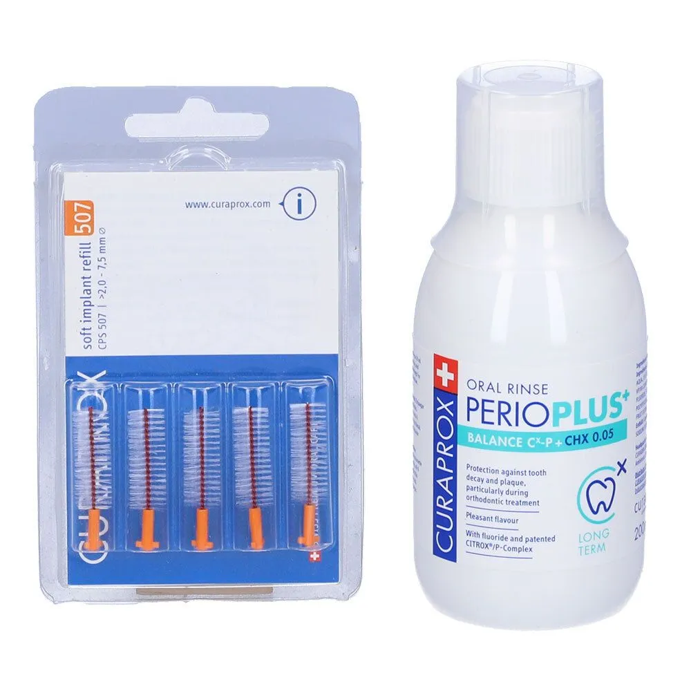 Curaprox Brush Soft Implant + Perioplus+ Balance CX-P+CHX 0.05 Collutorio