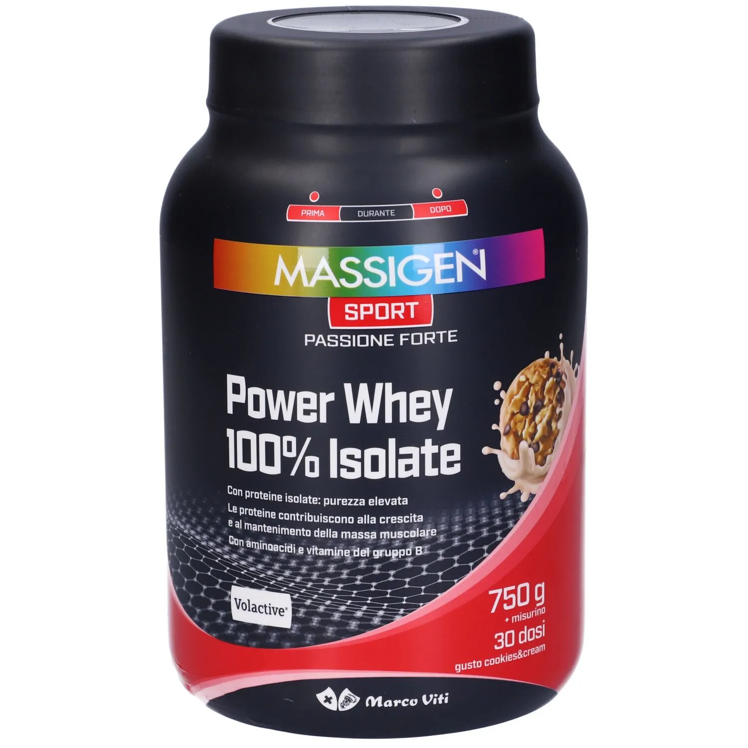 MASSIGEN Sport Power Whey 100% Isolate Gusto Cookies&Cream