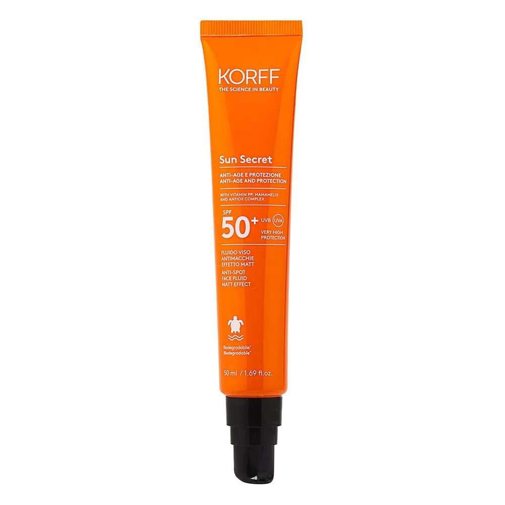 Korff Sun Secret Fluido Viso Antimacchie Effetto Matt SPF50+