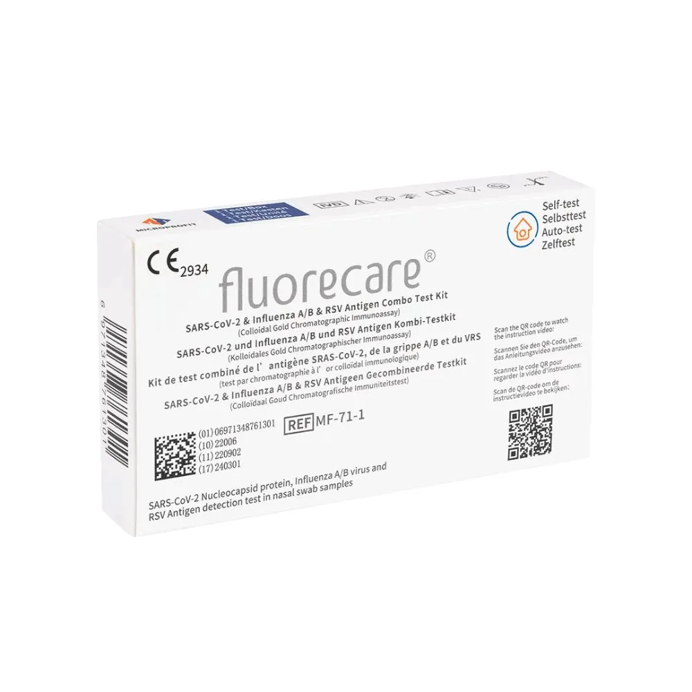 FloreCare SARS-CoV-2, Influenza A + B & RSV Antigene Kombi Test, 1 pezzo | Pacchetto (1 test)