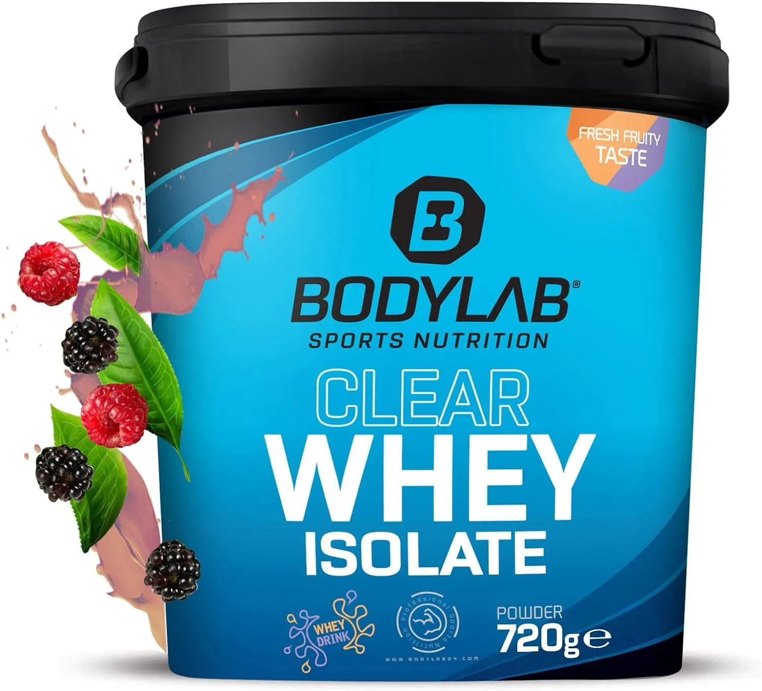 Bodylab24 Proteine del siero del latte isolate, Tè freddo ai frutti di bosco