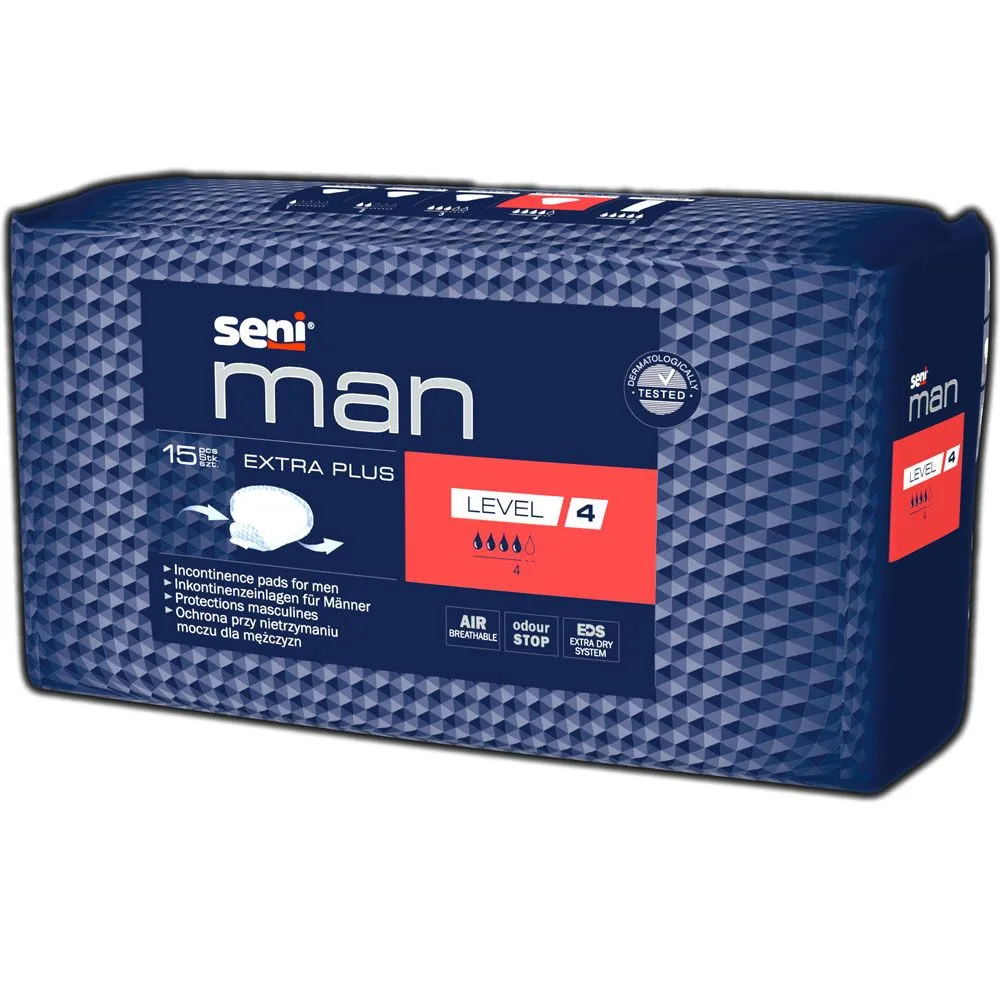  Man Extra Plus Level 4 Insert Incontinence | Pacchetto (15 pezzi)