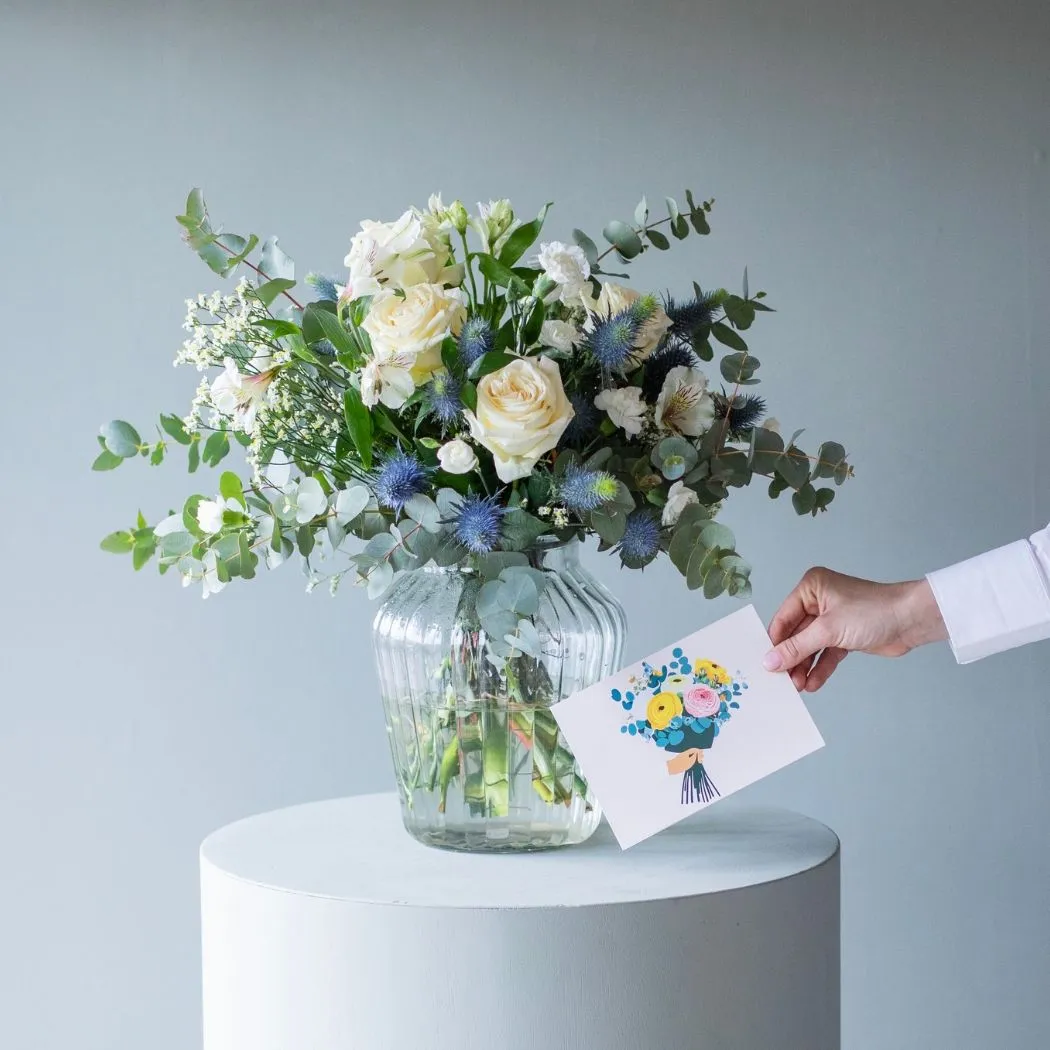 Pack Bouquet Oslo con Vaso e Biglietto - 