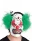 Maschera clown terrificante con capelli verdi