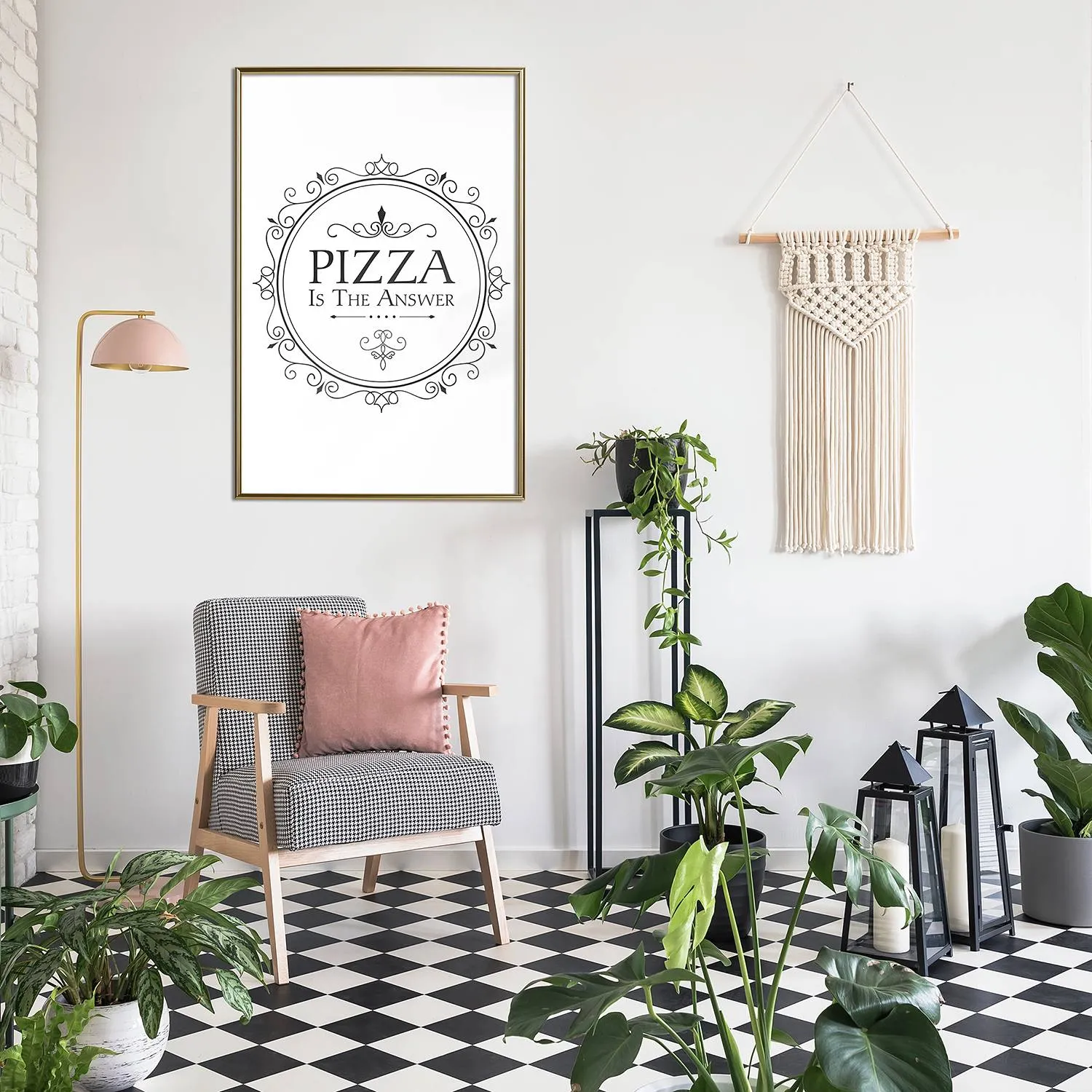 Cornice e poster Pizza is the Answer, 