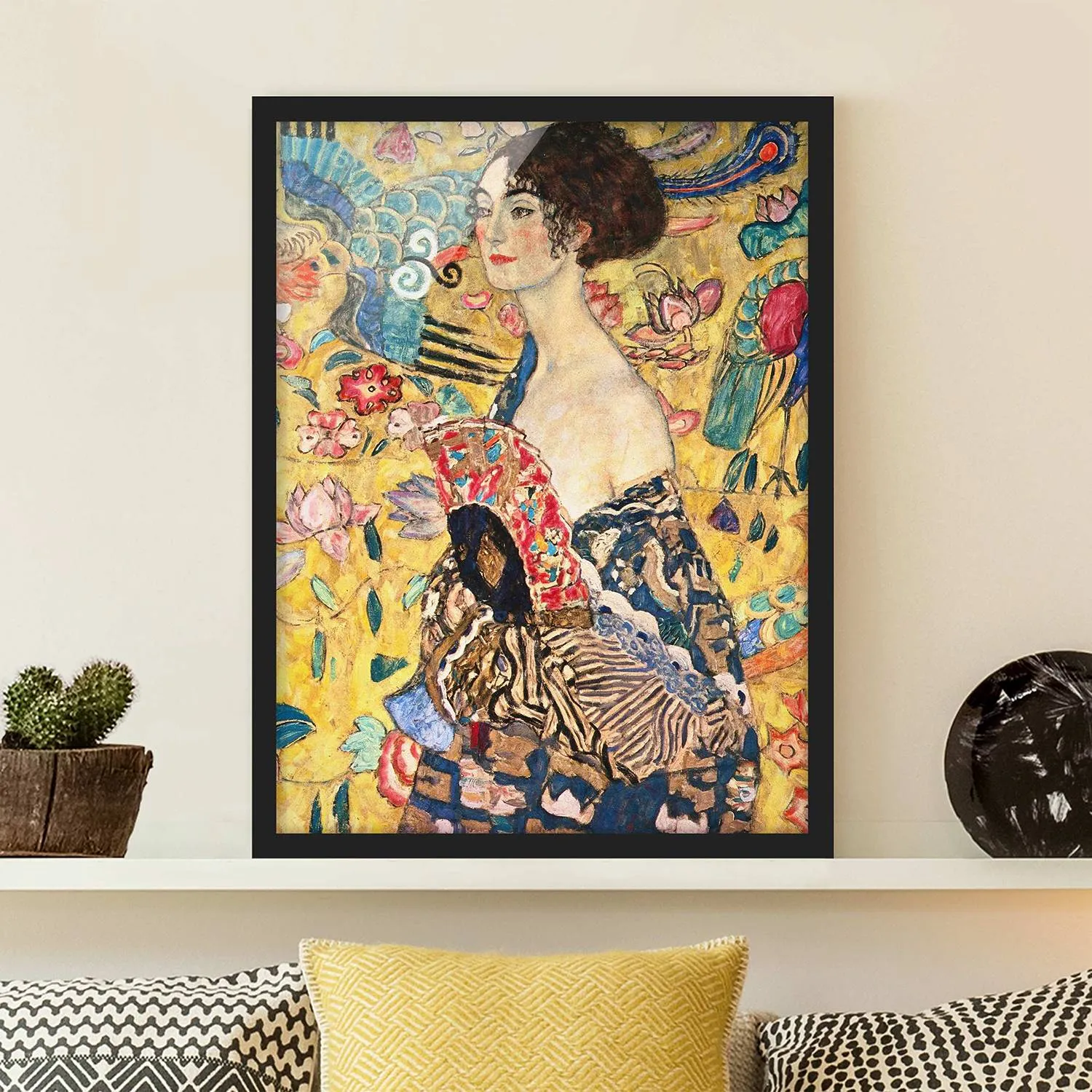 Poster cornice Klimt Dama con ventaglio, 