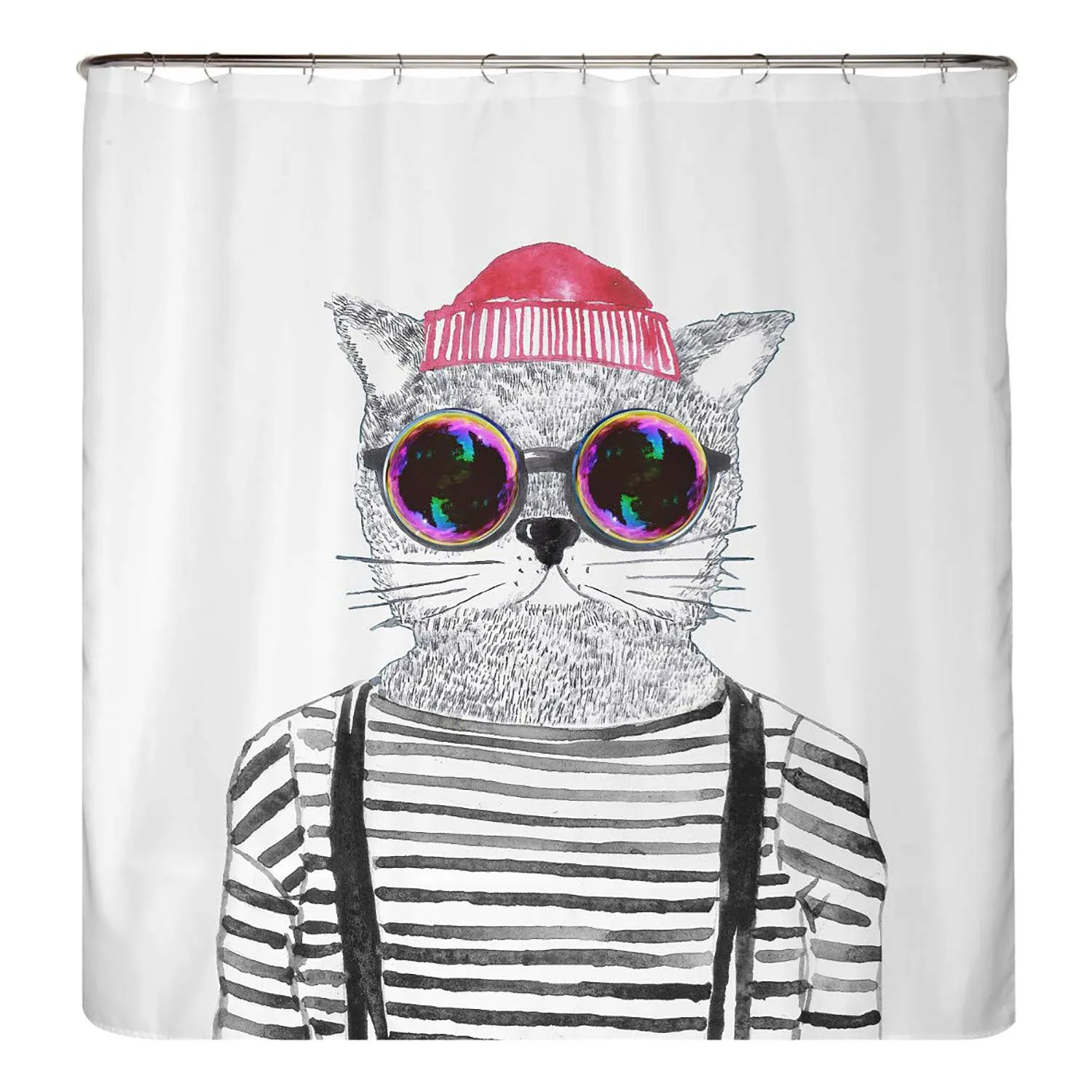 Tenda per doccia gatto hipster berlinese, 