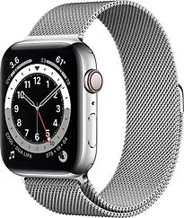  Watch Series 6 44 mm Cassa in acciaio inossidabile color argento con Loop in maglia milanese color argento [Wi-Fi + Cellular]