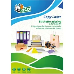 Etichette adesive Copy Laser Tico -Arrotondati- 7 etichette-100 fogli