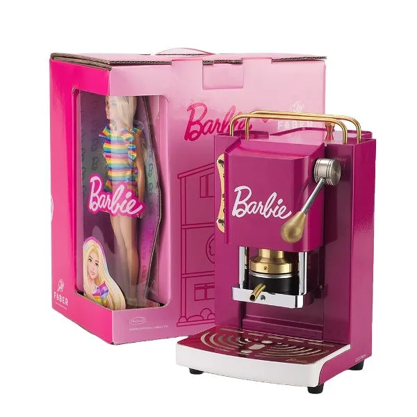 Faber MACCHINA DA CAFFE' A CIALDE MINI PRO DELUXE BARBIE LIMITED EDITION (BRB04) 8057271694508