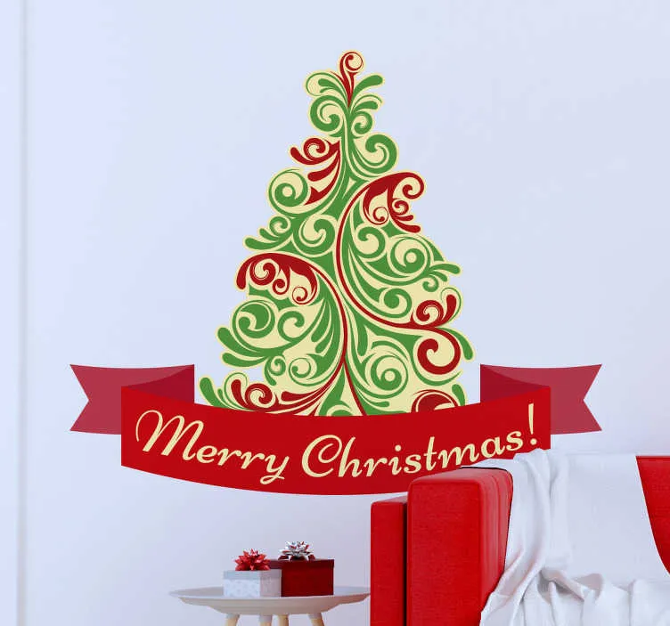 Sticker albero di Natale sinuoso