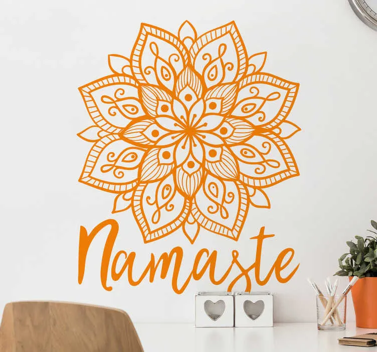 Adesivo murale floreale mandala Namaste