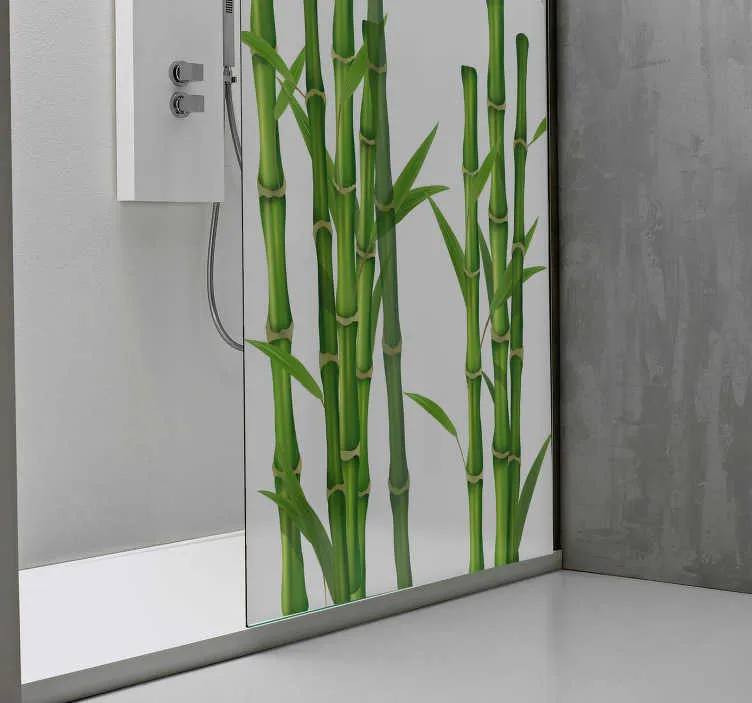 Adesivo per box doccia con canne di bambù
