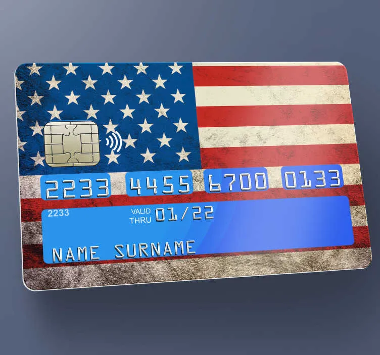 Adesivo carta di credito bandiera americana