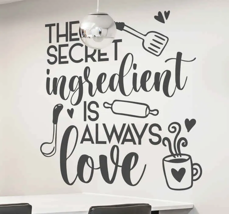 Scritta adesiva per la casa Ingrediente segreto è sempre amore