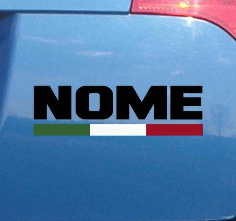 Adesivo bandiera italiana e nome personalizzato