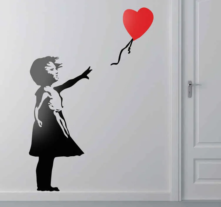 Sticker decorativo Banksy bimba con cuore