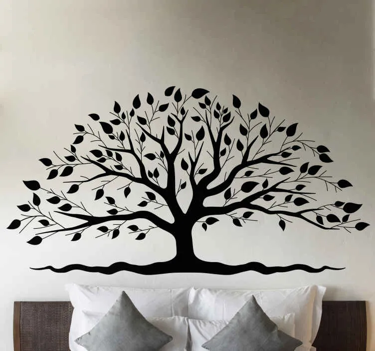 Adesivo testata letto Disegno albero della vita monocolore