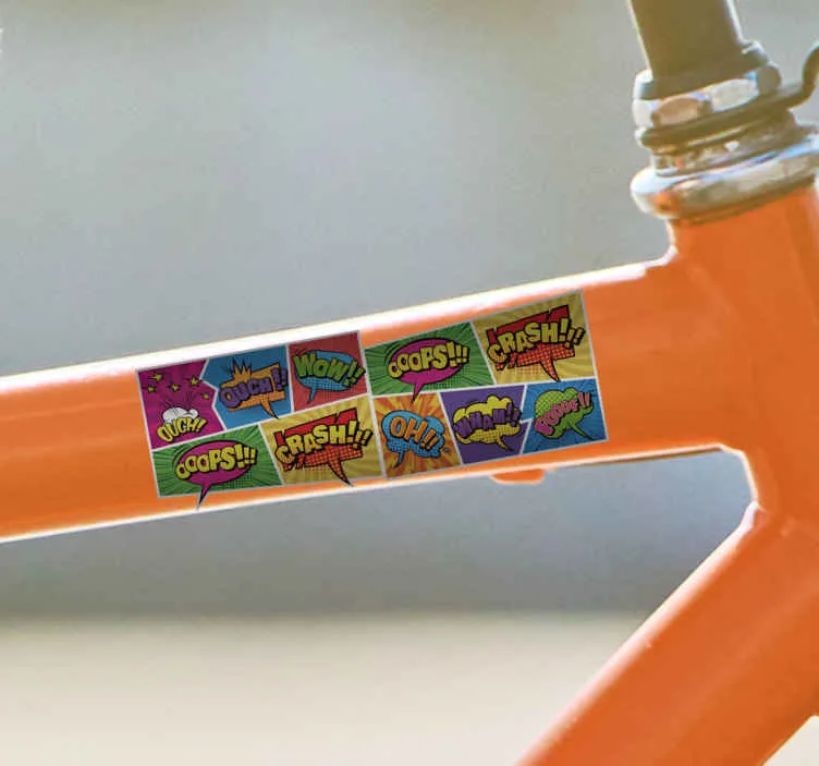 Adesivo bici Motivo a fumetti colorato