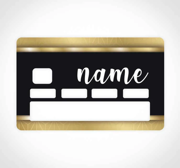 Adesivo per carta di credito Nero e oro personalizzato