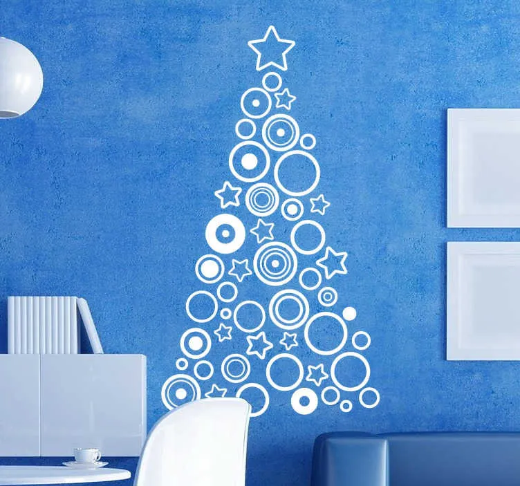 Adesivo albero di Natale con figure geometriche