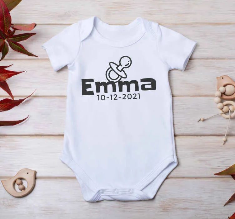 Body per neonati nome e data personalizzabili